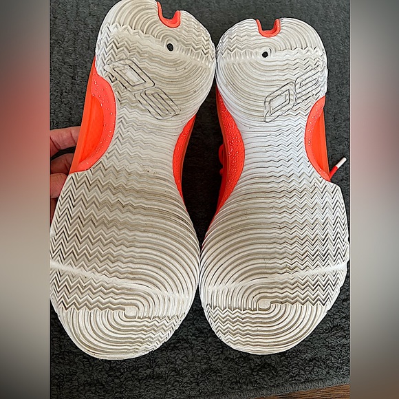 LIKE NEW GUC Under Armour Steph Curry 7 Sour Patch Kids Peach Plasma Shoes ‘19 - Picture 8 of 11